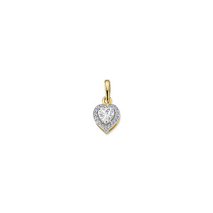 9ct Gold CZ Heart Pendant