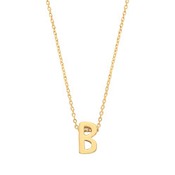 9ct Gold Plain Initial 'A' Pendant With Fine 17