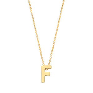 9ct Gold Plain Initial 'H' Pendant With Fine 17