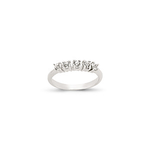 9ct White Gold Ladies 5 Stones Cubic Zirconia Ring