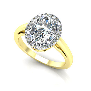9ct Y/G  Rhodium Plated White Cubic Zirconia Ring