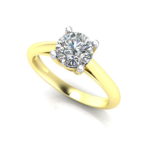 9ct Y/G  Rhodium Plated White Cubic Zirconia Ring