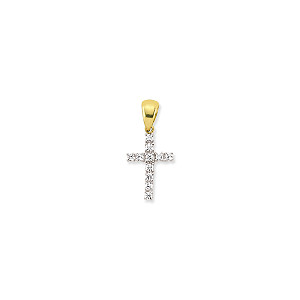 9ct Yellow Gold Cross with Cubic Zirconia Stones