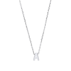 925 Sterling Silver Plain Initial 'E' Pendant With A Fine Belcher Chain