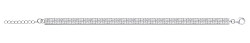 925 Sterling Silver Cubic Zirconia 2 Row Line Bracelet
