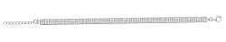925 Sterling Silver Cubic Zirconia 2 Row Line Bracelet
