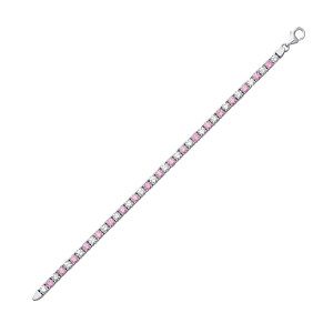 925 Sterling Silver CZ & Pink Claw Set 5.5