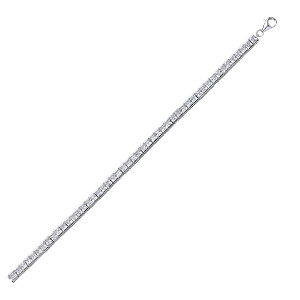 925 Sterling Silver Cubic Zirconia Channel Set Tennis Bracelet