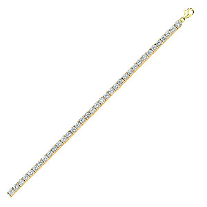 925 Sterling Silver Cubic Zirconia gold plate Claw Set Tennis Bracelet