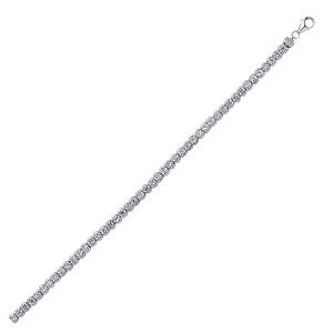 925 Sterling Silver CZ Rubover Tennis Bracelet