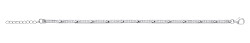 925 Sterling Silver Cubic Zirconia Bar Line Bracelet