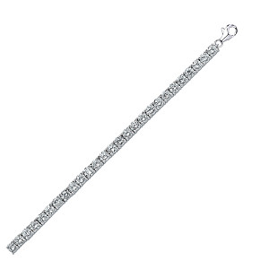925 Sterling Silver Cubic Zirconia Round Clawset Tennis Bracelet
