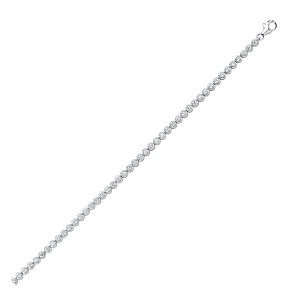 925 Sterling Silver Cubic Zirconia Rubover Bracelet