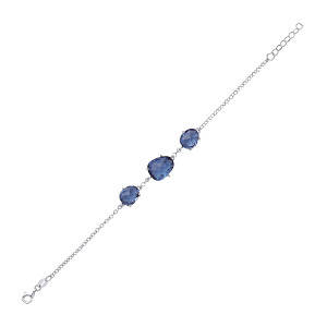 925 Sterling Silver RH BLUE TOPAZ COCKTAIL BRACELET