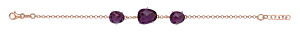 ROSE PLATED 925 Sterling Silver AMETHYST COCKTAIL BRACELET