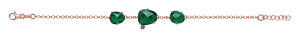 ROSE PLATED 925 Sterling Silver EMERALD COCKTAIL BRACELET