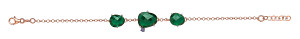 ROSE PLATED 925 Sterling Silver EMERALD COCKTAIL BRACELET