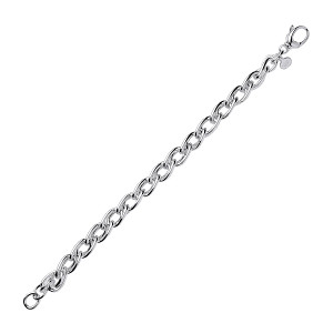 925 Sterling Silver Fancy Double Link Bracelet