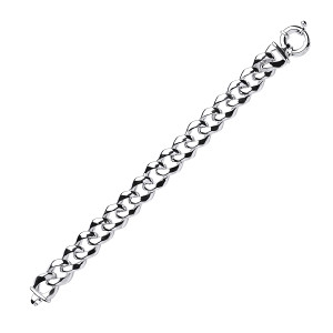 925 Sterling Silver Fancy Curb Link Bracelet