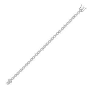 Silver CZ Infinity Link Tennis Bracelet