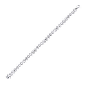 925 Sterling Silver CZ Fancy Tennis Bracelet