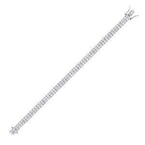 925 Sterling Silver CZ Double Row Tennis Bracelet