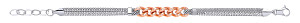 925 Sterling Silver Coreana Link Bracelet With Rose Gold Curb Detail
