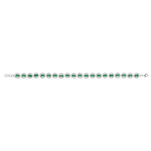 925 Sterling Silver CZ and Emerald Fancy Bracelet