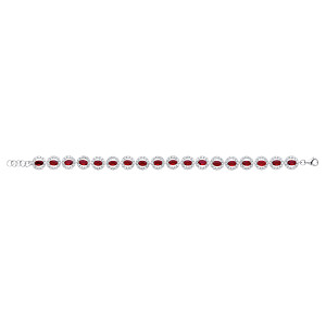 925 Sterling Silver CZ and Ruby Fancy Bracelet