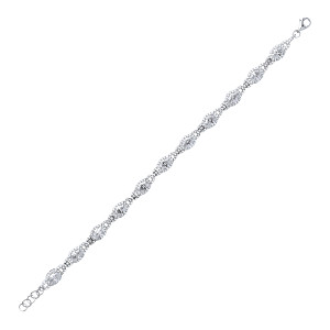 925 Sterling Silver CZ Ladies Fancy Bracelet