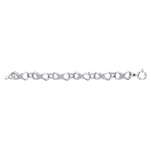 925 Sterling Silver Ladies Fancy Link Bracelet