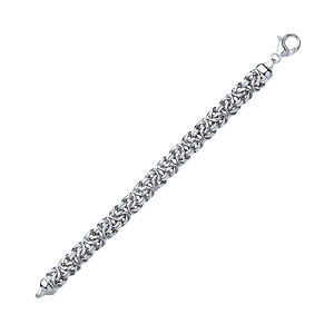 925 Sterling Silver Ladies Byzantine Bracelet