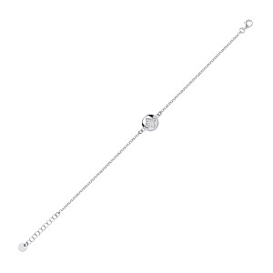 925 Sterling Silver CZ Fancy Cut Out Detail Bracelet