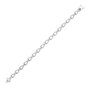 925 Sterling Silver Cubic Zirconia Micro Pave Dress Bracelet