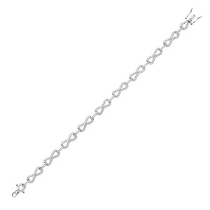 925 Sterling Silver Cubic Zirconia Micro Pave Dress Bracelet