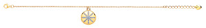 Gold Pl Bracelet With Sapphire Stone Flower Design Locket