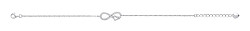 925 Sterling Silver CZ Infinity & Heart Fancy Bracelet