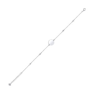 925 Sterling Silver Fancy Disc Bracelet With CZ Details