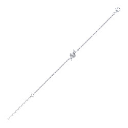 925 Sterling Silver CZ Fancy Knot Bracelet