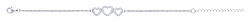 925 Sterling Silver CZ Triple Heart Fancy Bracelet