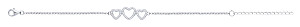925 Sterling Silver CZ Triple Heart Fancy Bracelet