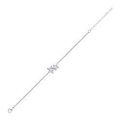 925 Sterling Silver Triple Star Fancy Bracelet