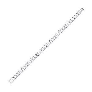 925 Sterling Silver Gents Chaps Bracelet With Polished & Engraved Links