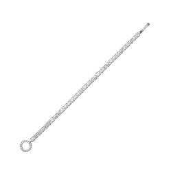 925 Sterling Silver CZ Fancy Tennis Bracelet With Circle & Hook Detail