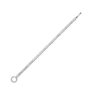 925 Sterling Silver CZ Fancy Tennis Bracelet With Circle & Hook Detail