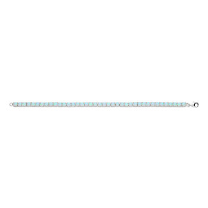925 Sterling Silver Tennis Bracelet With Round White Opal Stones