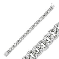 925 Sterling Silver Gents CZ 8.5