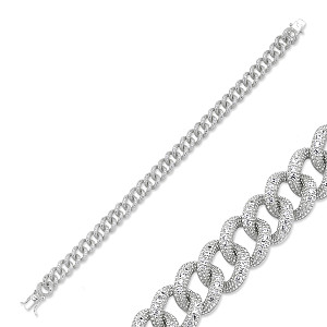 925 Sterling Silver Gents CZ 8.5