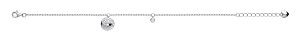 Silver CZ Twisted Yin and Yang Circle Bracelet