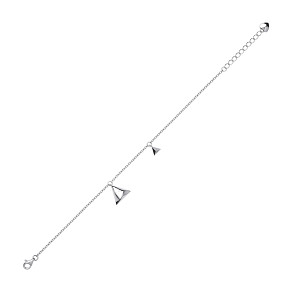 Silver Bracelet With A CZ Cutout Triangle Charm